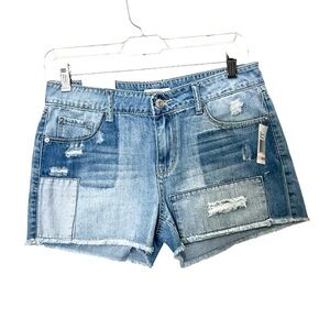 Kensie Shorts Size 2/26 Patchwork Jean Denim Frayed